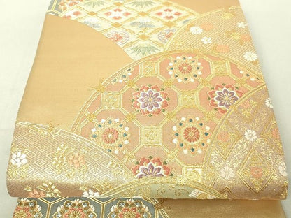 平和屋着物■六通柄袋帯 吉祥花文 金糸 逸品 DAAH6058sf