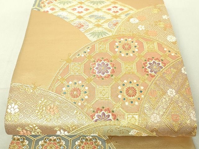 平和屋着物■六通柄袋帯 吉祥花文 金糸 逸品 DAAH6058sf