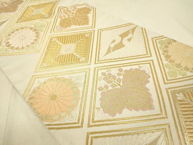 平和屋着物◎六通柄袋帯 吉祥菱取文 金糸 逸品 DAAH2345ud