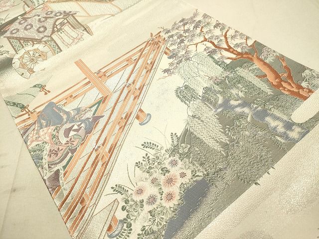 平和屋着物◎六通柄袋帯 名園眺望 銀糸 逸品 DAAH2350ud