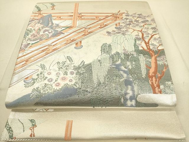 平和屋着物◎六通柄袋帯 名園眺望 銀糸 逸品 DAAH2350ud