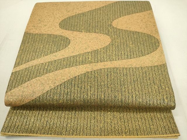 平和屋着物◎六通太鼓柄袋帯 本漆津軽箔 流水文 金彩 逸品 DAAH2412ud
