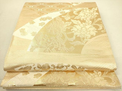 平和屋着物◎六通柄袋帯 地紙重ね花唐草文 金糸 逸品 DAAH2413ud