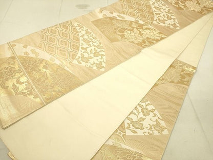 平和屋着物◎六通柄袋帯 地紙重ね花唐草文 金糸 逸品 DAAH2413ud
