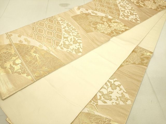 平和屋着物◎六通柄袋帯 地紙重ね花唐草文 金糸 逸品 DAAH2413ud