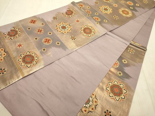 平和屋着物◎六通柄袋帯 正倉院花唐草文 金糸 逸品 DAAH2460ud