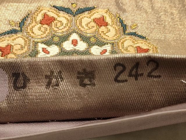 平和屋着物◎六通柄袋帯 正倉院花唐草文 金糸 逸品 DAAH2460ud