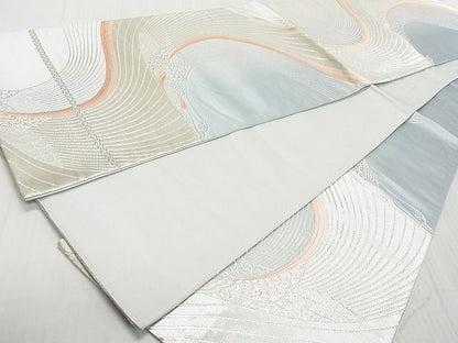 平和屋着物◎六通柄袋帯 鶴文 銀糸 逸品 DAAG7752rt