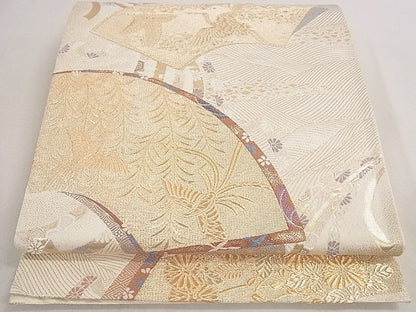 平和屋着物◎六通柄袋帯 蒔絵地紙重文 金糸 逸品 DAAH1634ox