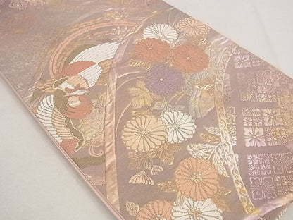 平和屋着物◎六通柄袋帯 ふくれ織 鳳凰花文 金糸 逸品 DAAH1642ox