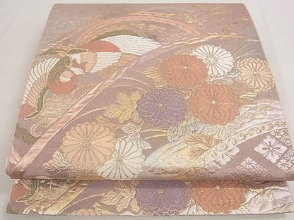 平和屋着物◎六通柄袋帯 ふくれ織 鳳凰花文 金糸 逸品 DAAH1642ox