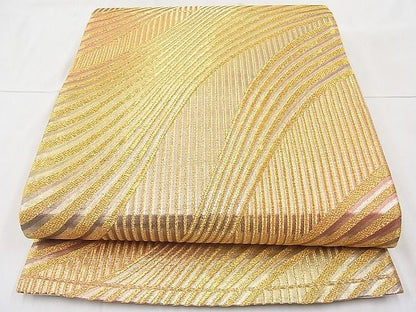 平和屋着物◎六通柄袋帯 流水文 金糸 逸品 BAAI9348sa