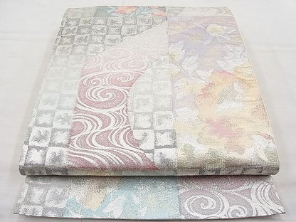 平和屋着物◎六通柄袋帯 光琳水草花文 金銀糸 逸品 BAAI9336sa