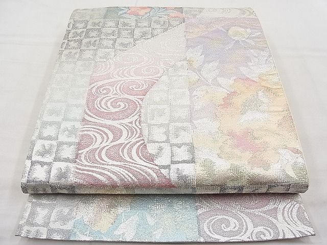 平和屋着物◎六通柄袋帯 光琳水草花文 金銀糸 逸品 BAAI9336sa