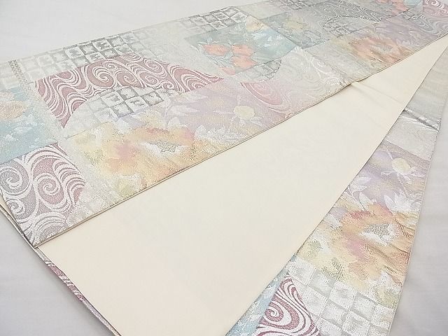 平和屋着物◎六通柄袋帯 光琳水草花文 金銀糸 逸品 BAAI9336sa