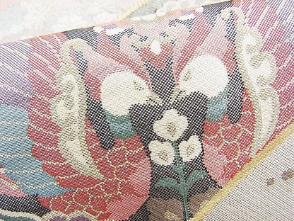 平和屋着物◎佐賀錦 六通柄袋帯 鳳凰正倉院花文 金銀糸 逸品 BAAI9356sa
