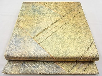 平和屋着物◎青銅佐賀錦 六通柄袋帯 檜垣文様 金糸 逸品 BAAI9377sa