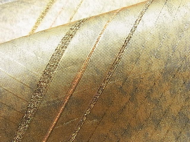 平和屋着物◎青銅佐賀錦 六通柄袋帯 檜垣文様 金糸 逸品 BAAI9377sa