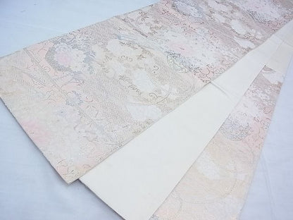 平和屋着物◎六通柄袋帯 唐織 吉祥花車文 金糸 逸品 BAAI3335qt