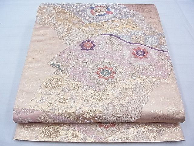 平和屋着物◎六通柄袋帯 唐織 道長地紙有職文 金糸 逸品