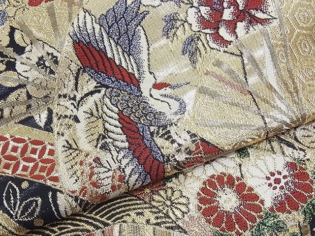 平和屋着物◎六通柄袋帯 唐織 麗美 黒地 金糸 逸品 BAAI3376qt