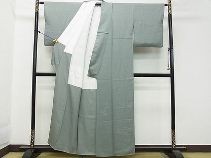 平和屋着物■付下げ　松地紋　湊鼠色　逸品　DAAG7774rt