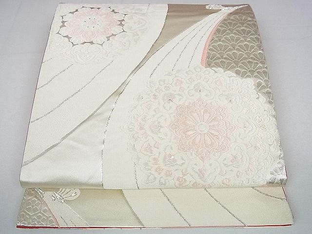 平和屋着物◎両面六通柄袋帯 唐織 正倉院孔雀花文 銀糸 逸品 DAAH4100cf