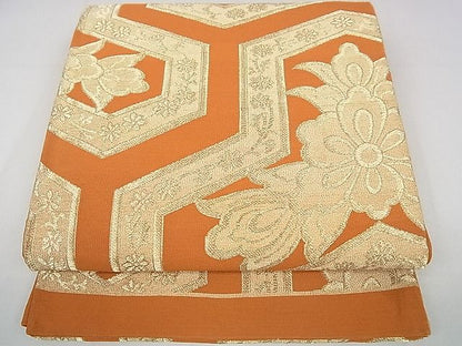 平和屋着物◎六通柄袋帯　毘沙門亀甲花文　金糸　逸品　DAAH4103cf