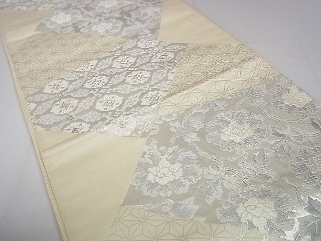平和屋着物◎六通柄袋帯 唐織 色紙重ね花文 銀糸 逸品 DAAH4117cf