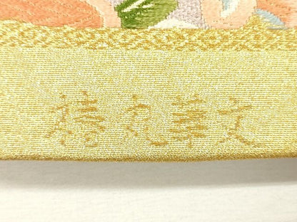 平和屋着物◎六通柄袋帯 唐織 椿丸華文 金糸 逸品 CAAG2497eg