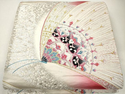 平和屋着物◎六通柄袋帯 唐織 花蝶文 金銀糸 逸品 CAAG2514eg