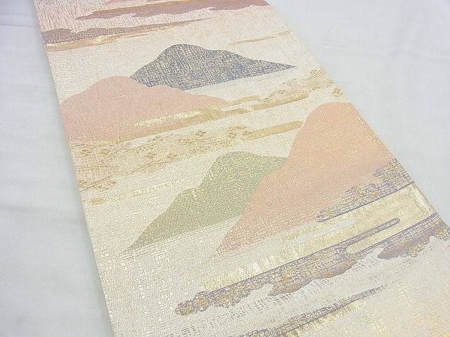 平和屋着物◎西陣 六通柄袋帯 エ霞風景文 金糸 逸品 BAAI4534jm