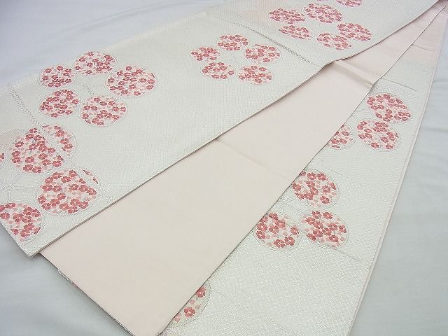 平和屋着物◎六通柄袋帯 唐織 梅鉢 銀糸 逸品 BAAI4530jm