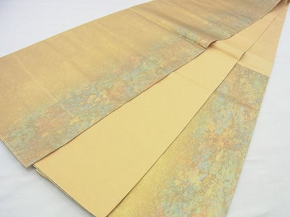 平和屋着物◎六通柄袋帯 霞文 金彩 引箔 逸品 BAAI4524jm