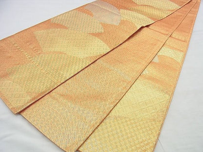 平和屋着物◎佐賀錦 六通柄袋帯 地紙文様 金糸 逸品 BAAI4531jm