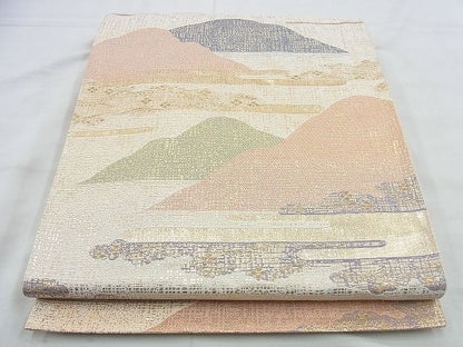 平和屋着物◎西陣 六通柄袋帯 エ霞風景文 金糸 逸品 BAAI4534jm