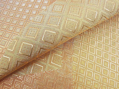 平和屋着物◎佐賀錦 六通柄袋帯 地紙文様 金糸 逸品 BAAI4531jm