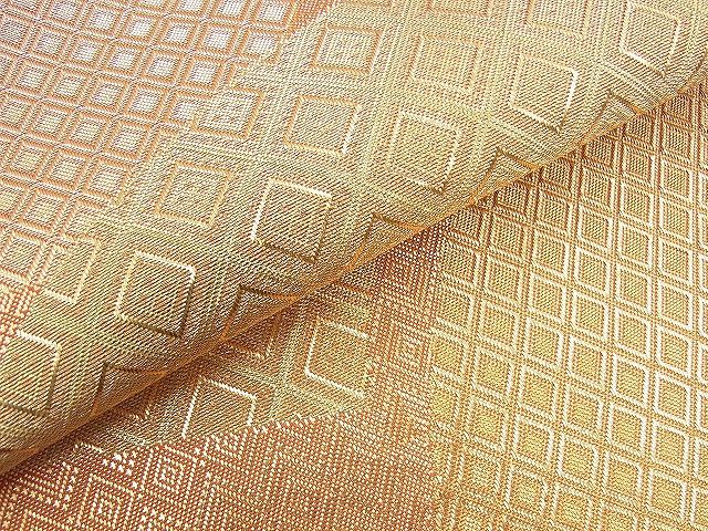 平和屋着物◎佐賀錦 六通柄袋帯 地紙文様 金糸 逸品 BAAI4531jm