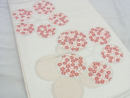 平和屋着物◎六通柄袋帯 唐織 梅鉢 銀糸 逸品 BAAI4530jm
