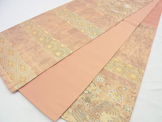 平和屋着物◎六通柄袋帯 鳳凰切嵌文様 金銀糸 逸品 BAAI4548jm