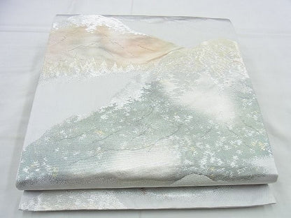 平和屋着物◎六通柄袋帯 遠山文様 金銀糸 逸品 BAAI4543jm