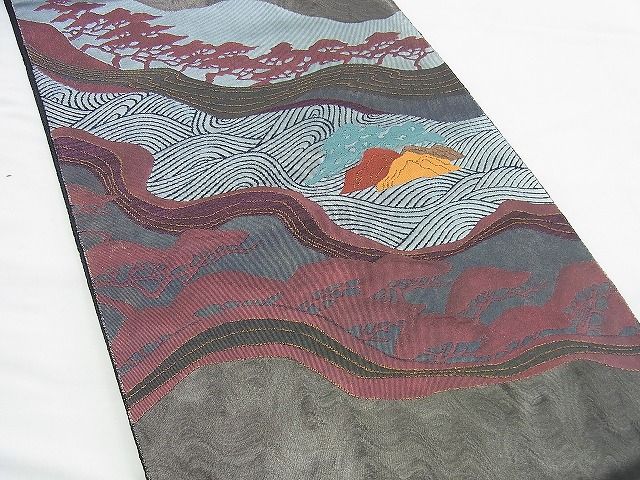 平和屋着物◎太鼓柄袋帯 浜松 金糸 引箔 逸品 BAAI4564jm
