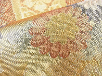 平和屋着物◎佐賀錦 太鼓柄袋帯 蜀江花丸文 金糸 逸品 BAAI4573jm