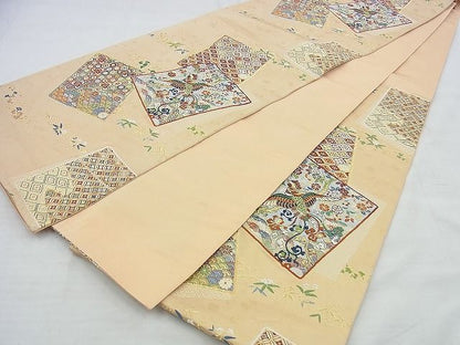 平和屋着物◎六通柄袋帯 鳳凰色紙散らし 金銀糸 逸品 BAAI4572jm