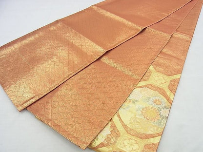 平和屋着物◎佐賀錦 太鼓柄袋帯 蜀江花丸文 金糸 逸品 BAAI4573jm