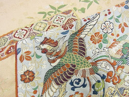 平和屋着物◎六通柄袋帯 鳳凰色紙散らし 金銀糸 逸品 BAAI4572jm