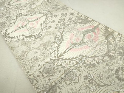平和屋着物◎六通柄袋帯 鳳凰花文 銀糸 逸品 DAAG9494op
