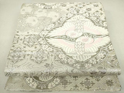 平和屋着物◎六通柄袋帯 鳳凰花文 銀糸 逸品 DAAG9494op