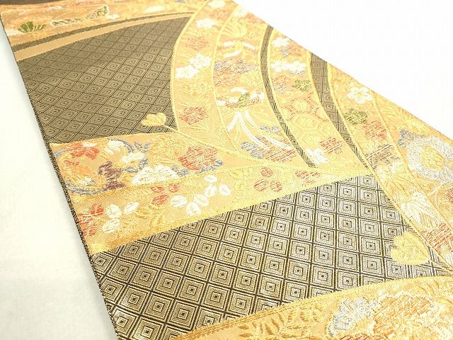 平和屋着物◎佐賀錦 六通柄袋帯 鳳凰花文 金糸 逸品 DAAH9576tw