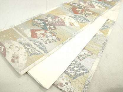 平和屋着物◎六通柄袋帯 地紙重ね花文 金銀糸 逸品 DAAH9592tw